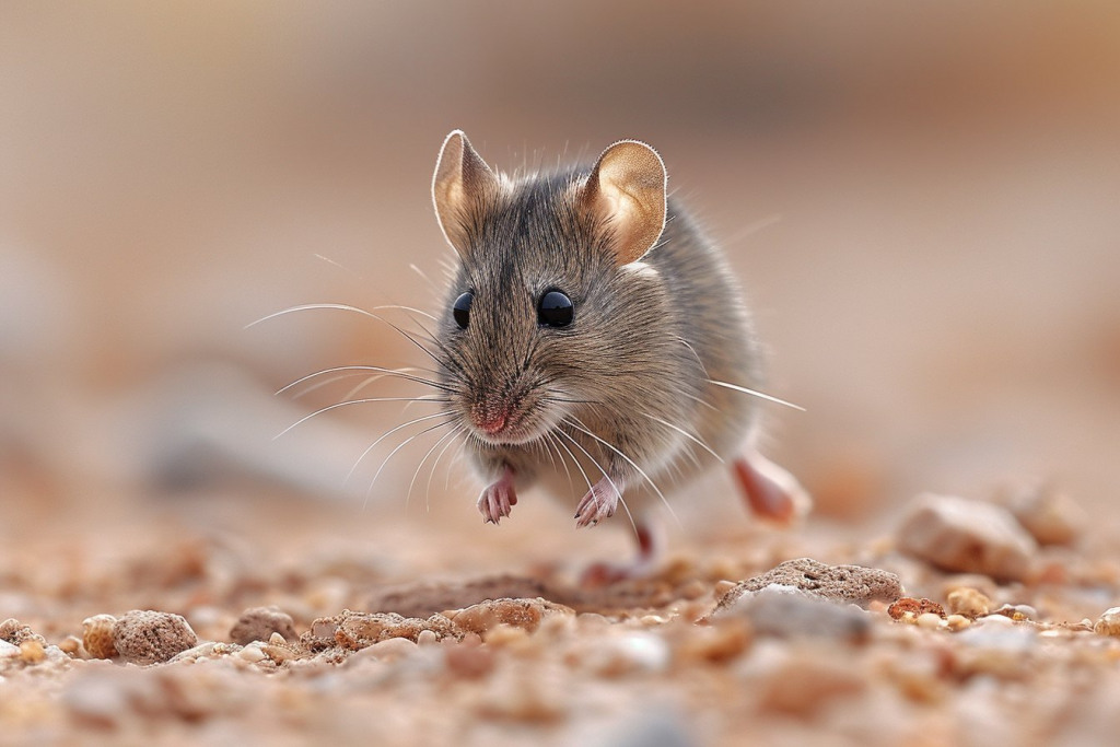 Une souris à la recherche de nourriture